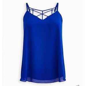 Torrid Sophie Strappy Swing Cami - Chiffon - Electric Blue sz 4
